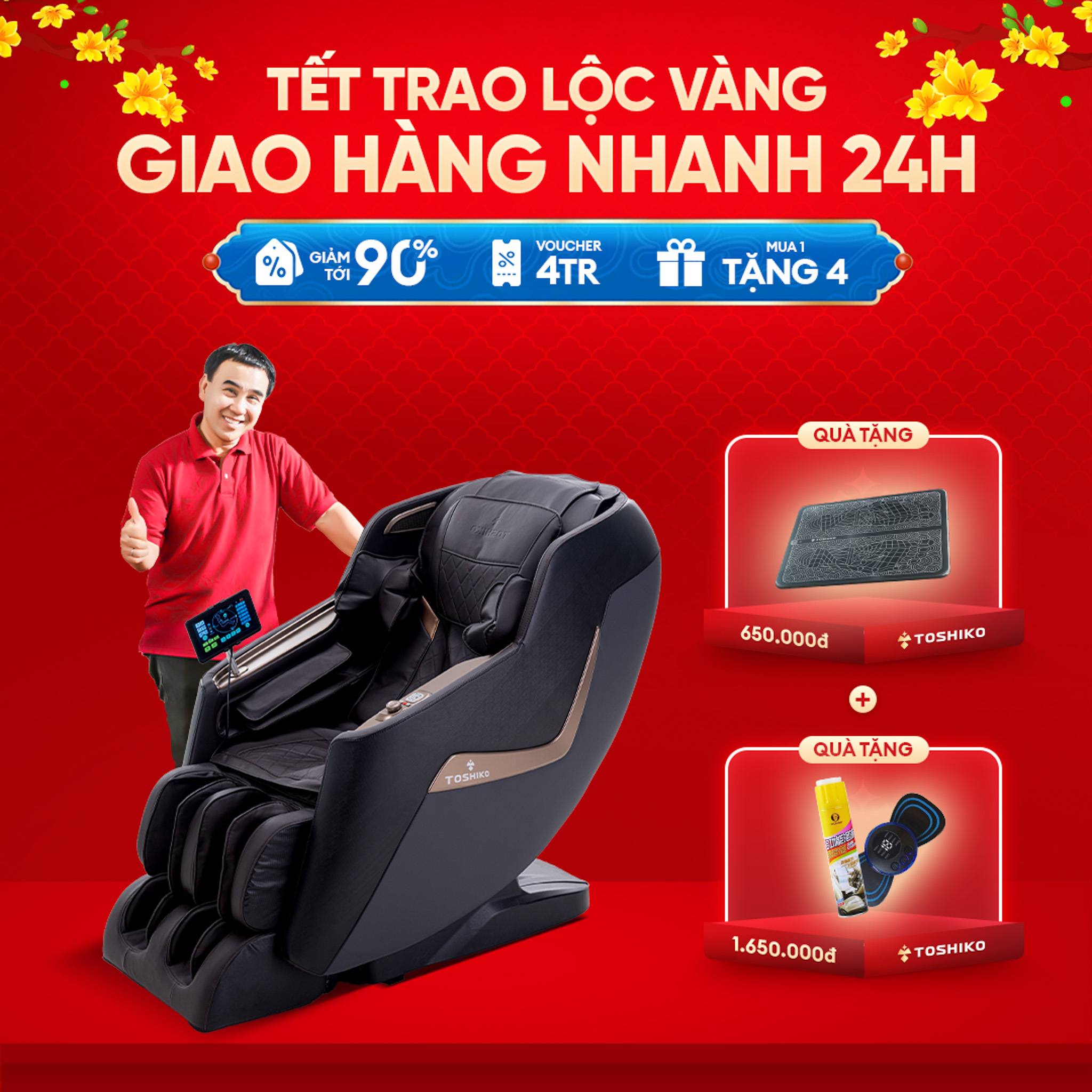 Ghế massage toàn thân Toshiko T89 - Chức năng điều khiển giọng nói thông minh đa chức năng chức năng