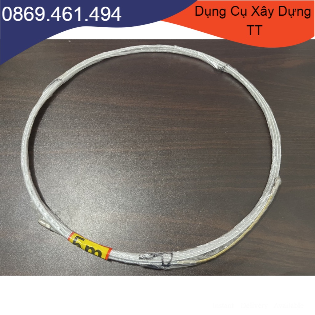 Dây Mồi Luồn Dây Điện Cáp Thép Dày 3.0mm  Có bánh xe - Dây mồi cáp trần luồn ống