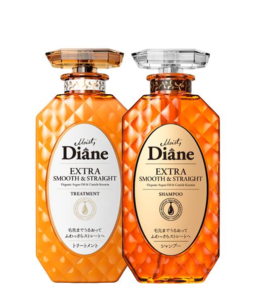 Cặp Dầu Gội Xả Moist Diane Extra Straight Nhật Bản 450Ml