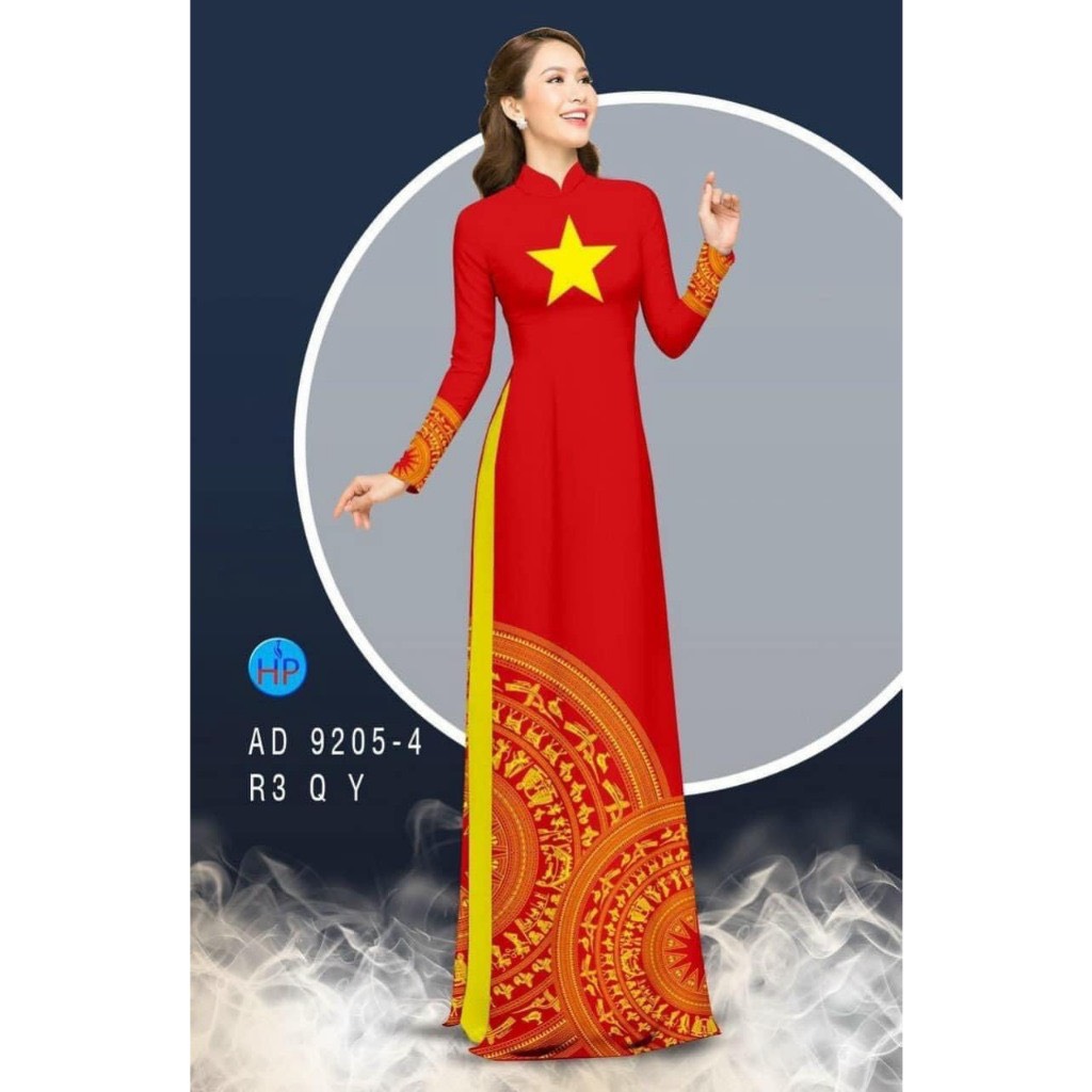 Áo dài cờ đỏ sao vàng đồng phục áo dài rẻ đẹp - Áo Dài Đan Linh