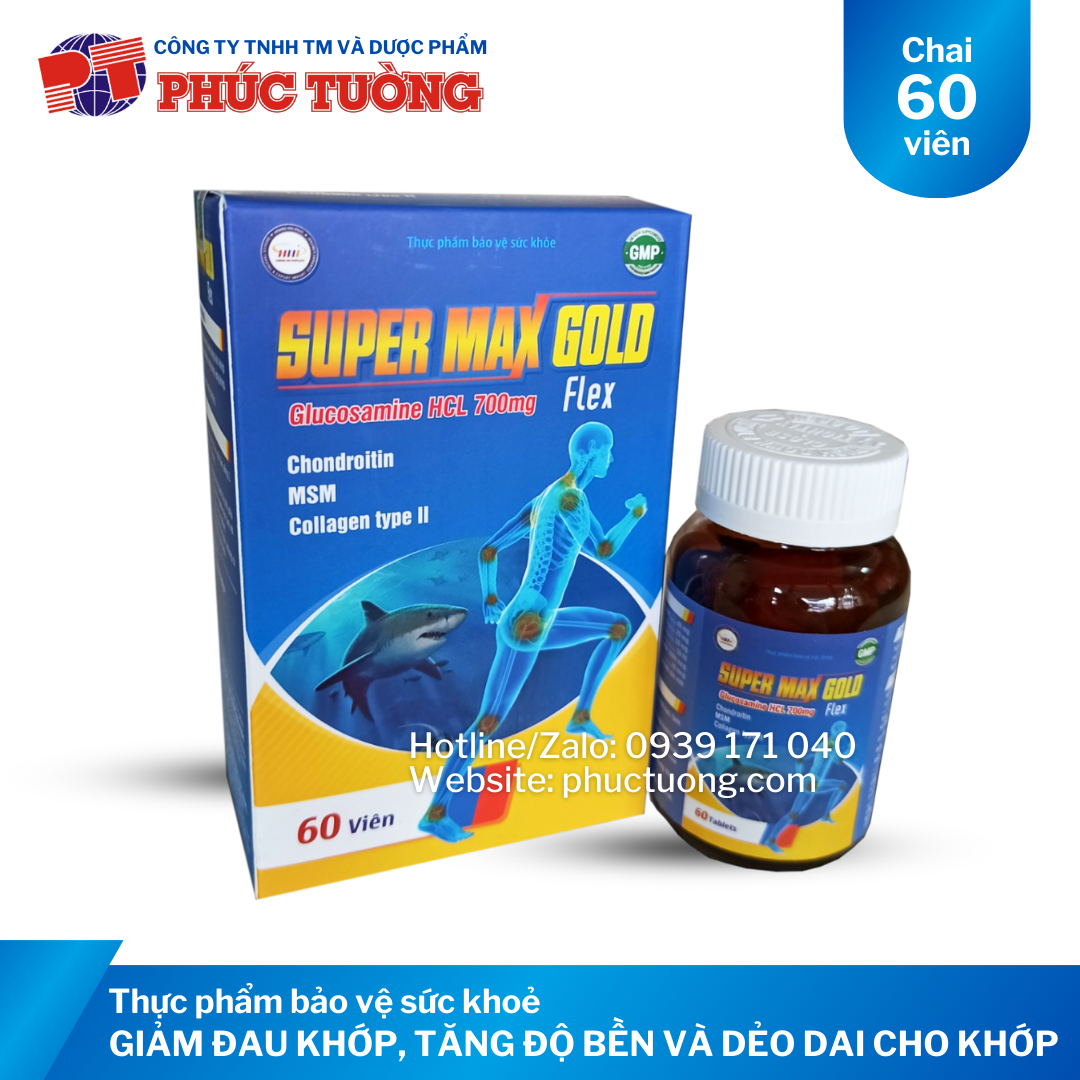 Super Max Gold Flex hỗ trợ xương khớp giảm đau khớp tăng độ bền và dẻo dai cho khớp