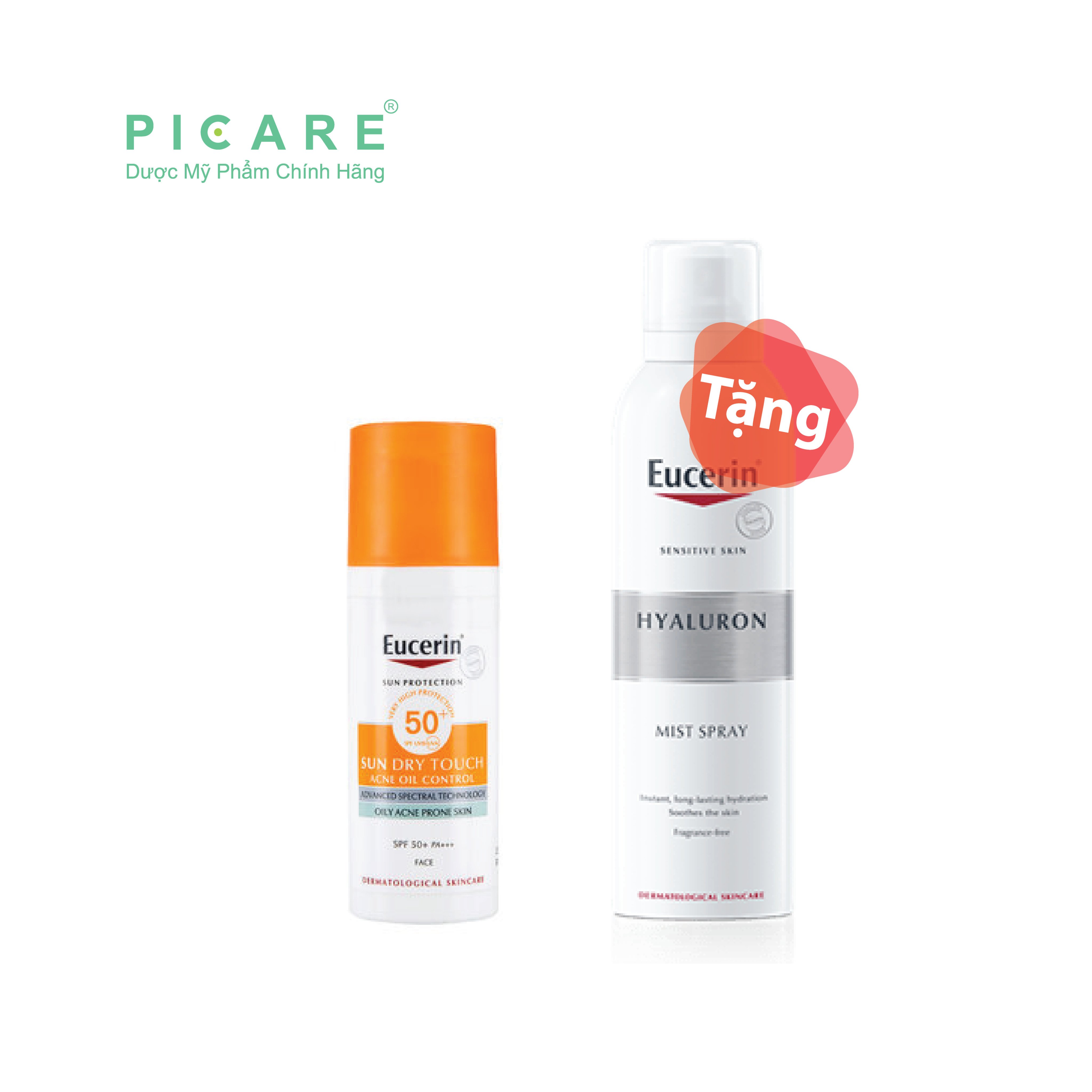 { Mua 1 Tặng 1} Kem Chống Nắng Kiểm Soát Nhờn Eucerin Sun Oil Control Dry Touch Spf50+ 50Ml Tặng Xịt Khoáng Xịt Dưỡng Ẩm Cho Da Nhạy Cảm Hyaluron Mist Spray 150Ml