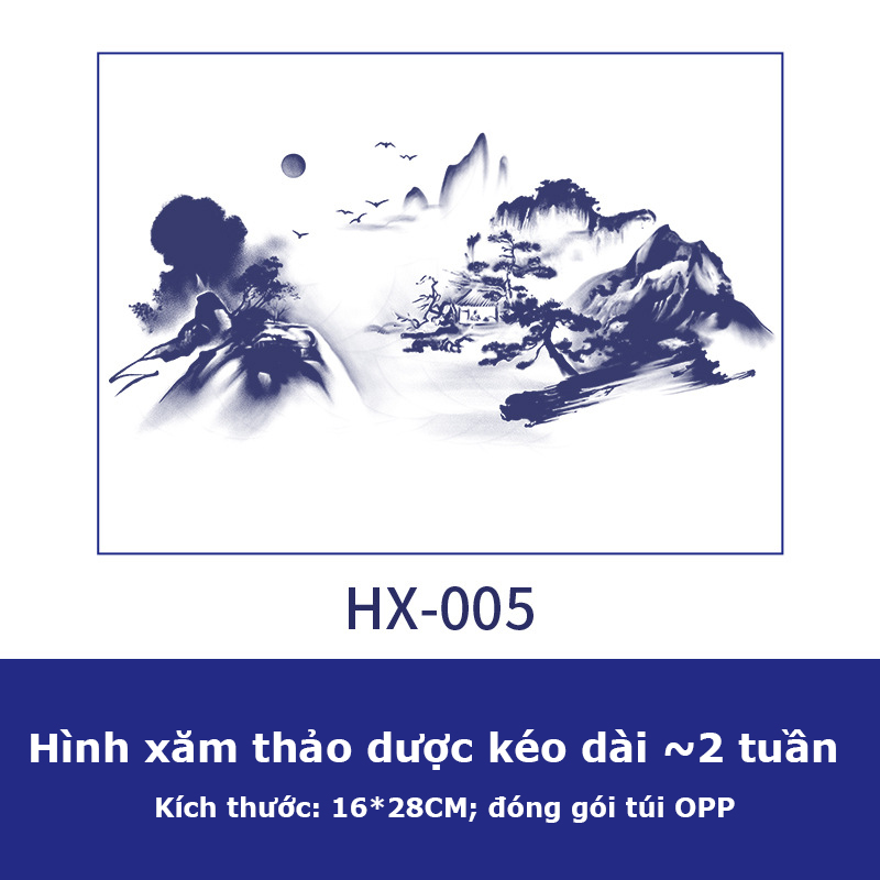 Hình xăm lưng ngực BIMHOUSE miếng dán hình xăm 15 ngày chống nước 24h lên hình HX-005