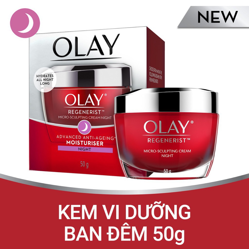 [HCM]KEM DƯỠNG DA CHỐNG LÃO HÓA BAN ĐÊM OLAY REGENERIST MICRO-SCULPTING CREAM (50G)