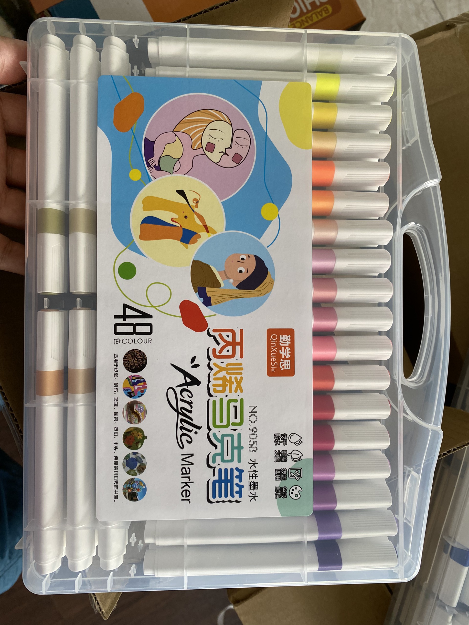 Set 120/80/60/48/36/24 Bút màu ACRYLIC Marker Đầu NHỌN CHỐNG THẤM NƯỚC Không Bị Nhoè Có Thể Vẽ Lên Đ