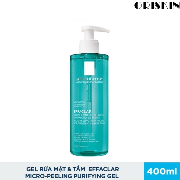 [Hcm]La Roche Posay Gel Rửa Mặt La Roche - Posay Hỗ Trợ Giảm Mụn Cho Mặt & Toàn Thân Effaclar Micro - Peeling Purifying Gel 400Ml