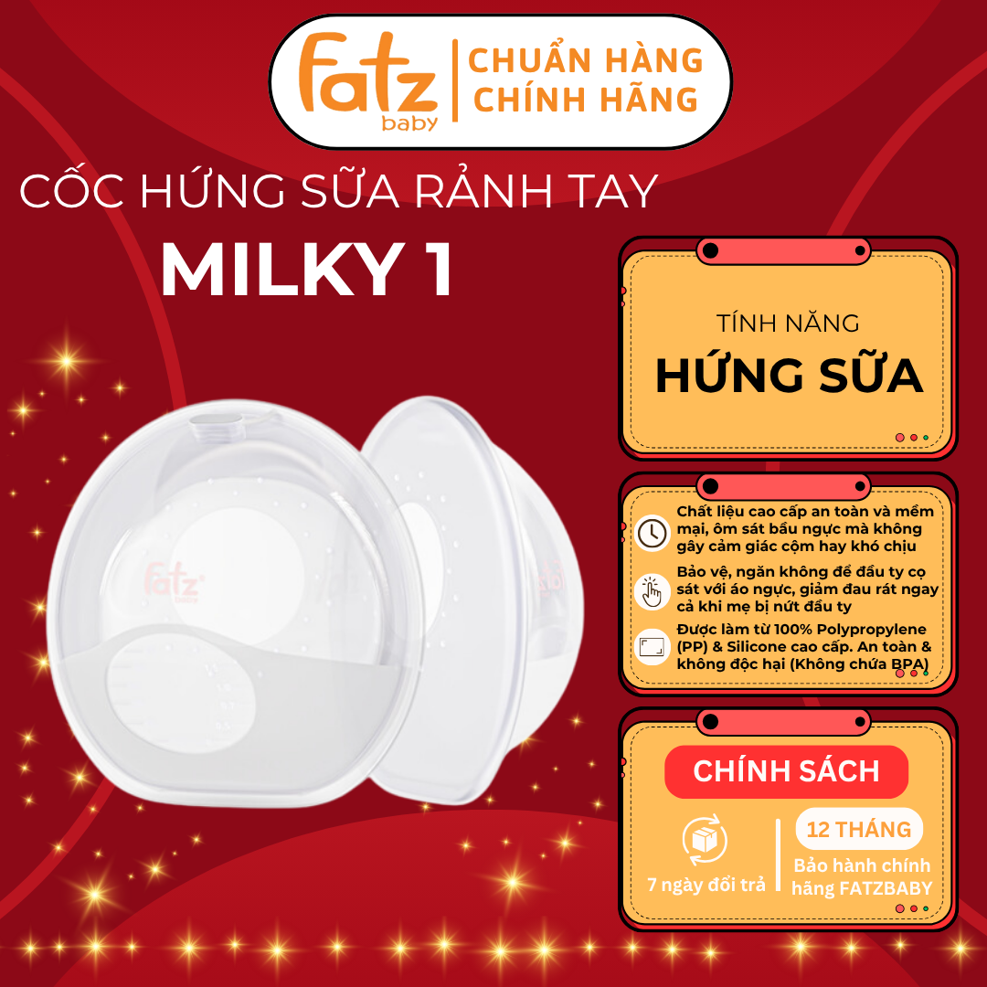 Cốc hứng sữa rảnh tay FATZ BABY Milky 1 FB0501CM Phễu hứng sữa Silicon mềm mại An toàn không BPA