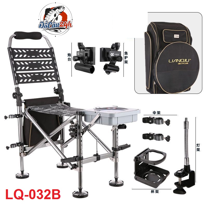 [Chính Hãng] Ghế Câu Đài Địa Hình Cao Cấp Lianqiu LQ-032B - Kèm Phụ Kiện