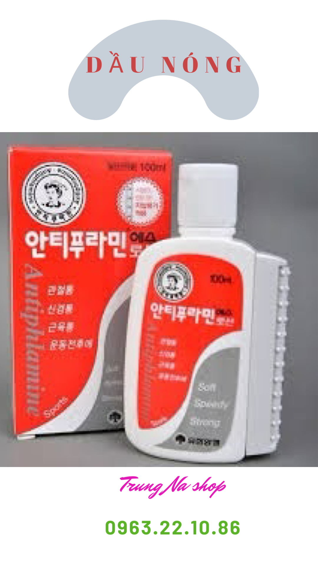 Dầu Nóng Xoa Bóp Antiphlamine Hàn Quốc 100ml