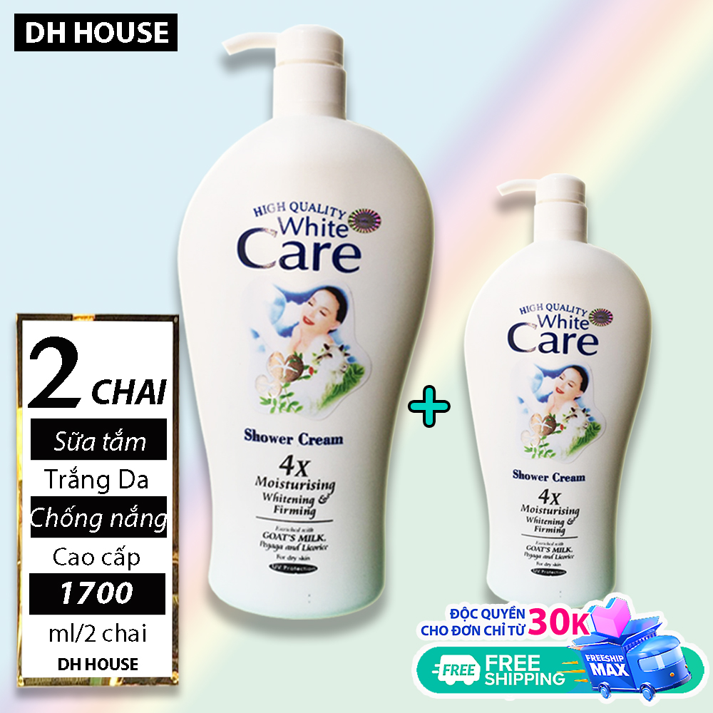 [Hcm][ Combo 2 Chai ] 1700Ml Sữa Tắm Dê White Care Cao Cấp Malaysia (Chai Lớn 1200Ml + Chai Nhỏ 500Ml ) Hsd Đến 36 Tháng