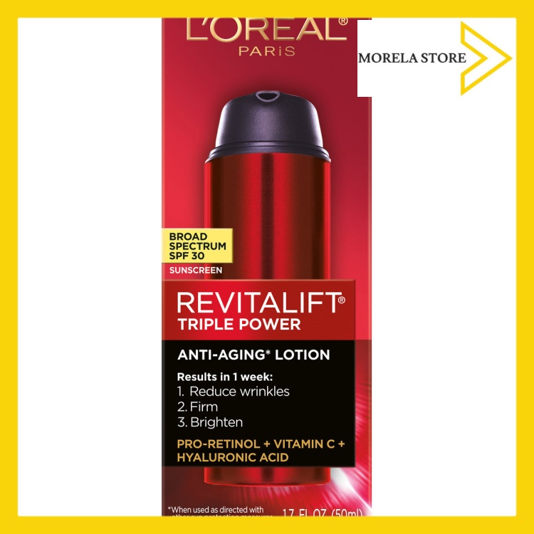 [Hcm]Dưỡng Chất Chống Lão Hóa Loreal Paris Revitalift Triple Power Broad Spectrum Spf 30 Pro - Retinol Vitamin C Hyaluronic Acid 50Ml