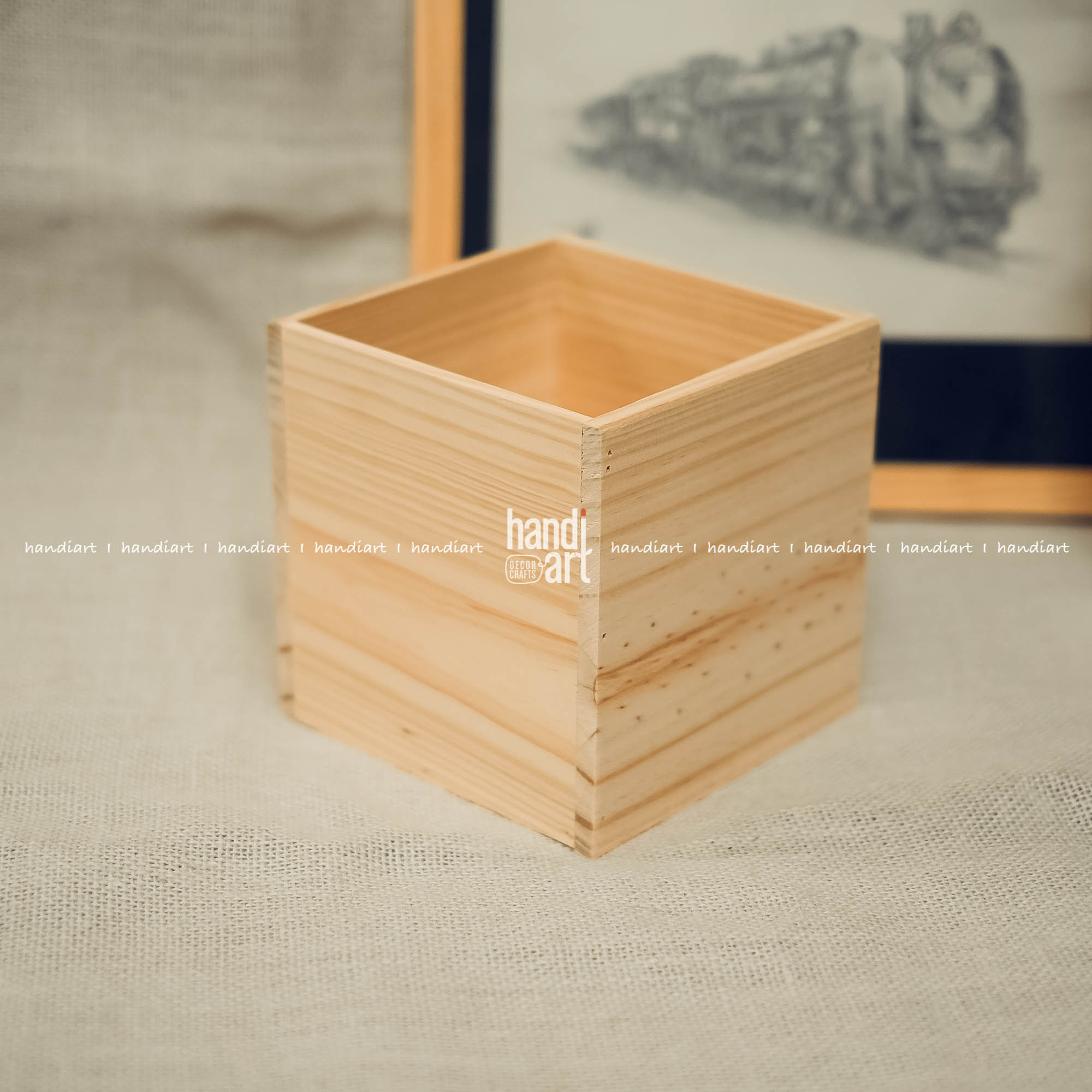 Hộp gỗ vuông trang trí