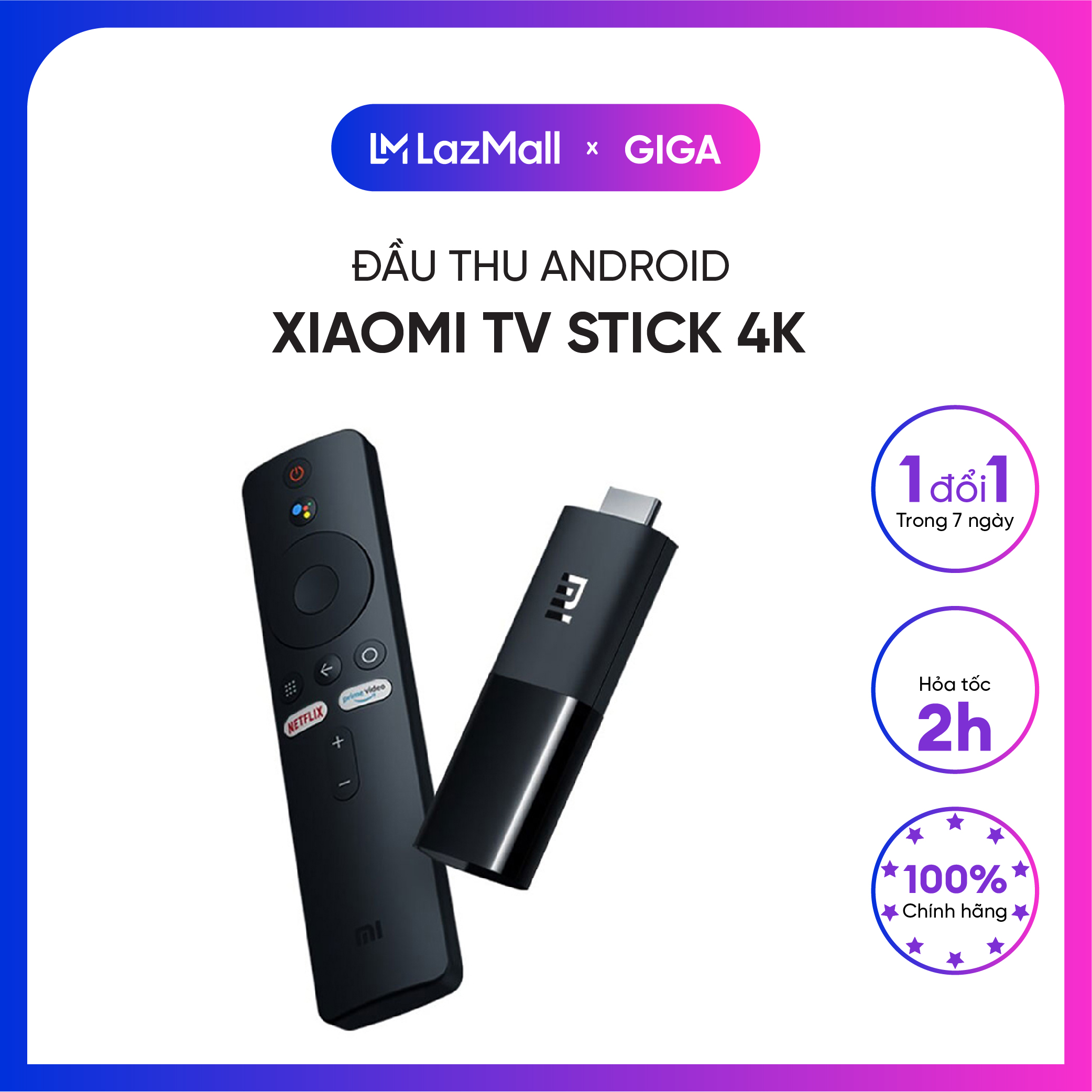 [ SALE GẤP BỘI 5-7.5]  Tivi box Xiaomi Mi TV Stick 4K - RAM 2G siêu mượt - Bản Quốc Tế Tiếng Việt tìm kiếm giọng nói