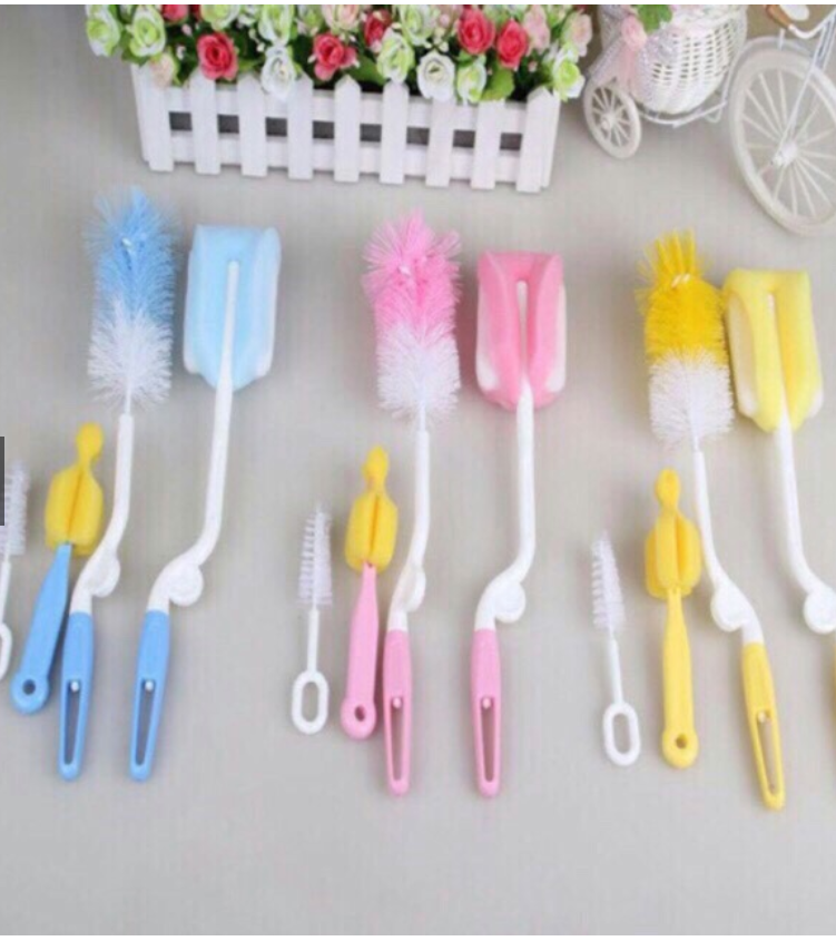 Cọ rửa bình sữa 4 chi tiết dùng vệ sinh bình sữa cho bé