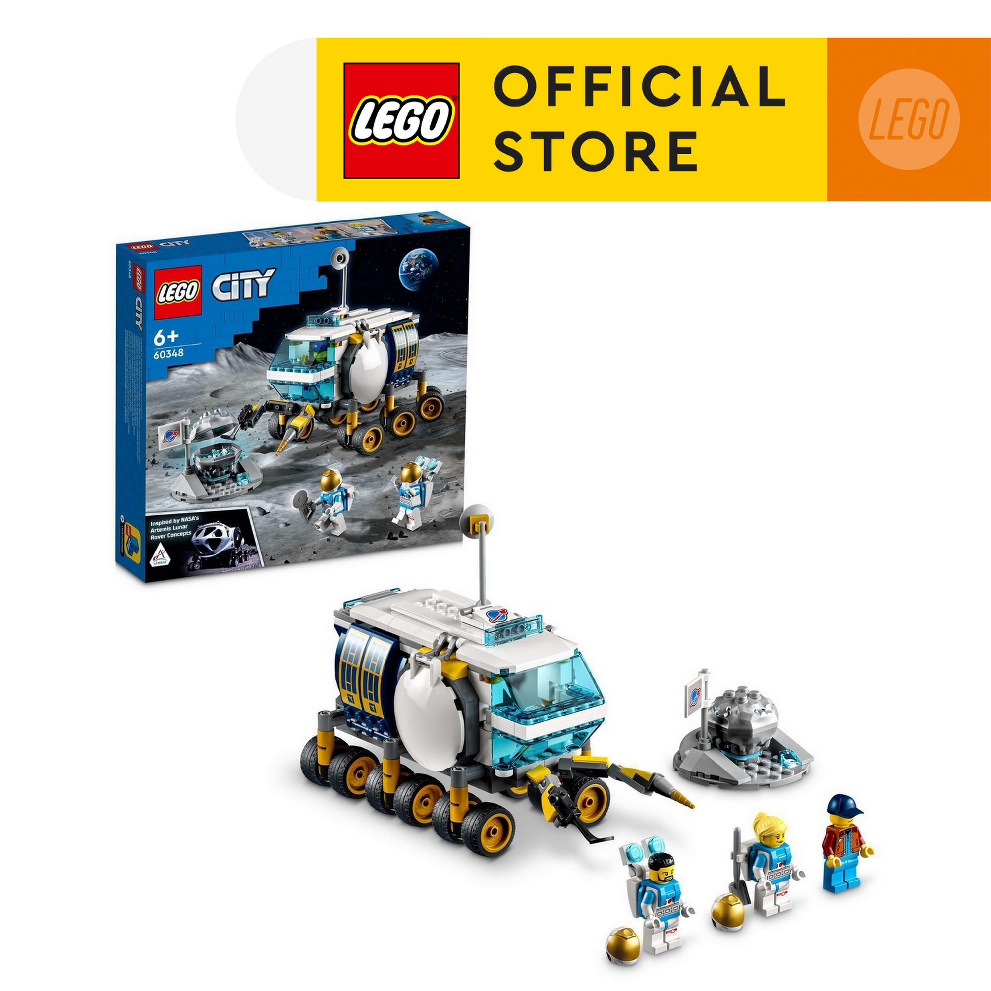 Đồ Chơi Lắp Ráp - LEGO City 60348 Xe Thám Hiểm NASA Mặt Trăng (275 chi tiết)