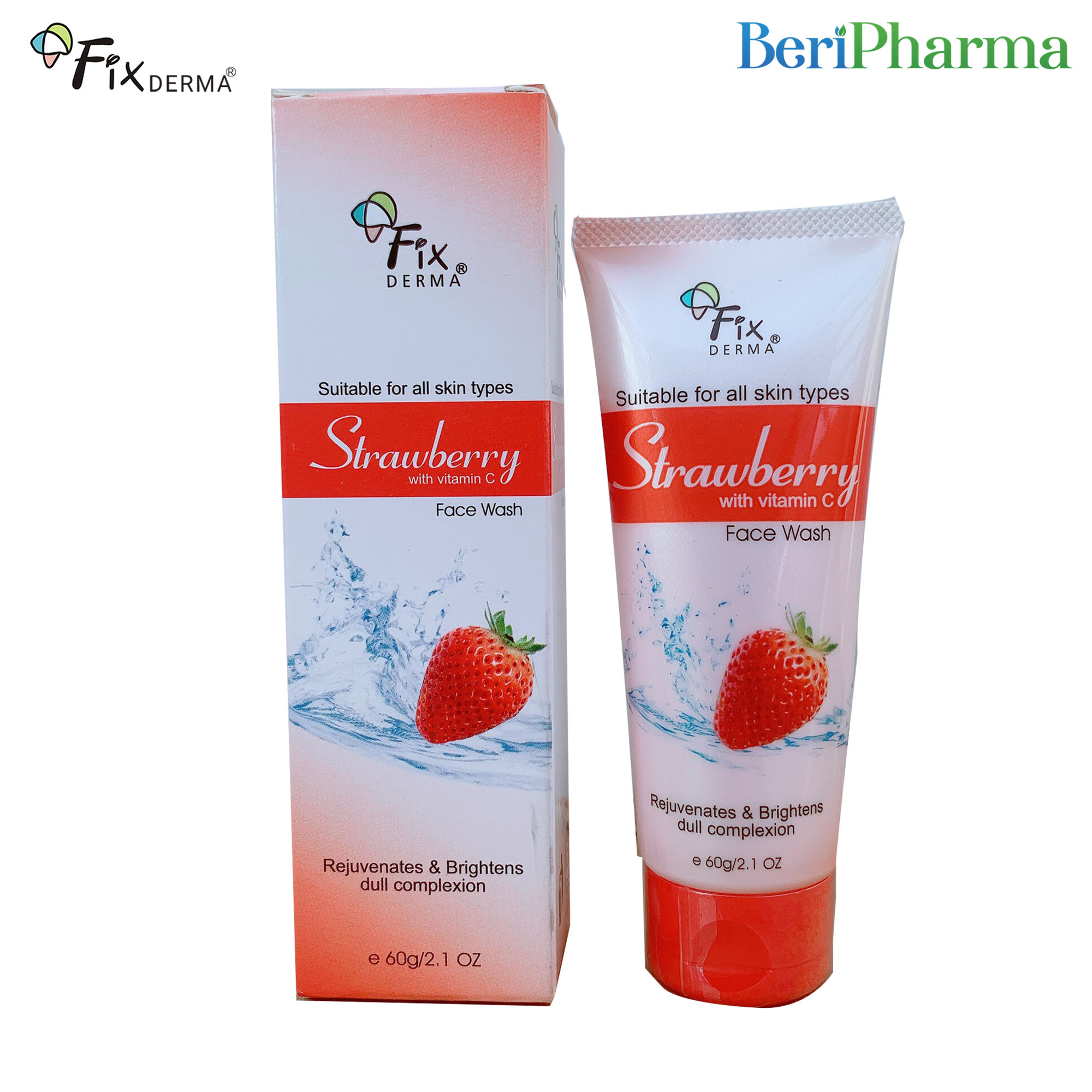 [Hcm]Fixderma Sữa Rửa Mặt Trẻ Hóa Da Strawberry Face Wash 60G