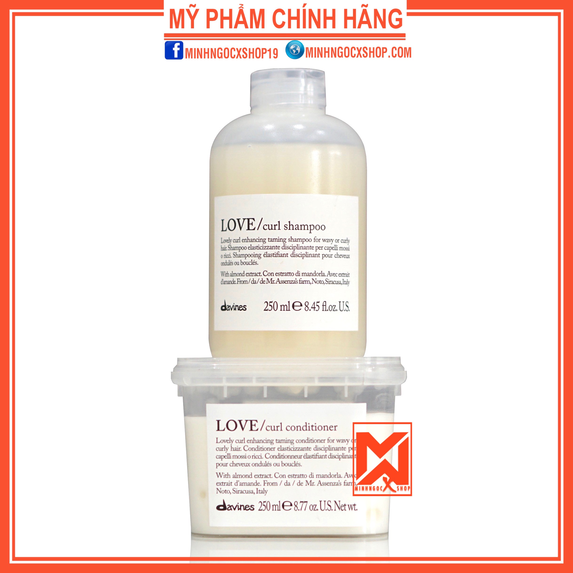 Dầu Gội Xả Kiểm Soát Sóng Xoăn Davines Love Curl 250Ml Chính Hãng