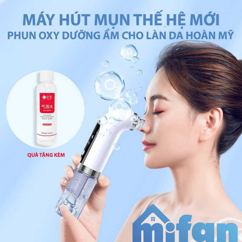 Máy Hút Mụn Đa Năng Thế Hệ Mới - Hút Mụn Đầu Đen Mụn Cám Rửa Mặt Làm Sạch Lỗ Chân Lông Phun Oxy Dưỡng Ẩm Sáng Mịn Da - Bh 3 Tháng 1 Đổi 1