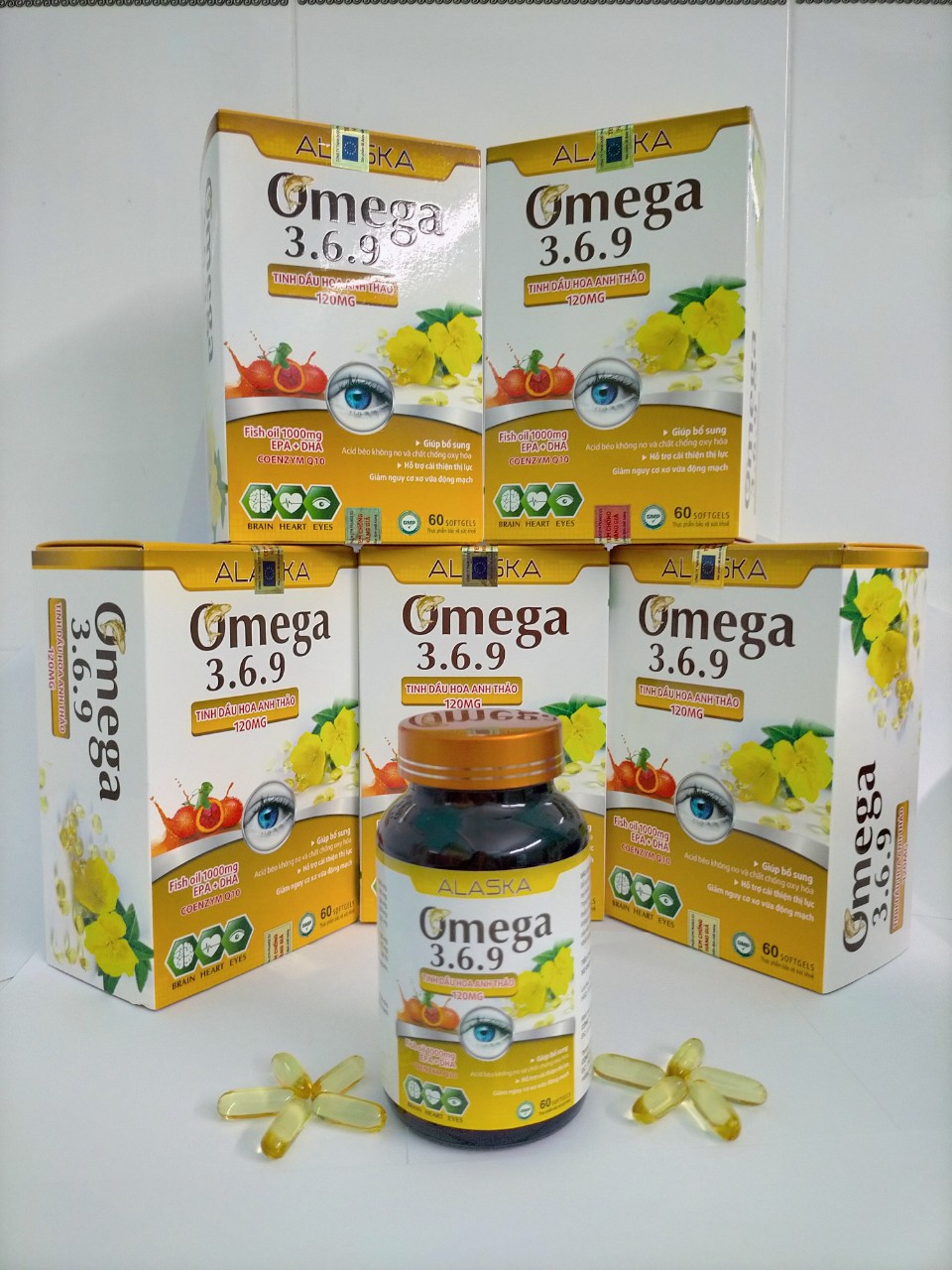 Alaska Omega 3.6.9 - Hộp 60 Viên (Giúp Bổ Sung Các Acid Béo Không No Và Chất Chống Oxy Hoá Cho Cơ Thể. Hỗ Trợ Cải Thiện Thị Lực Giảm Nguy Cơ Xơ Vữa Động Mạch Do Tác Hại Của Oxy Hoá.)