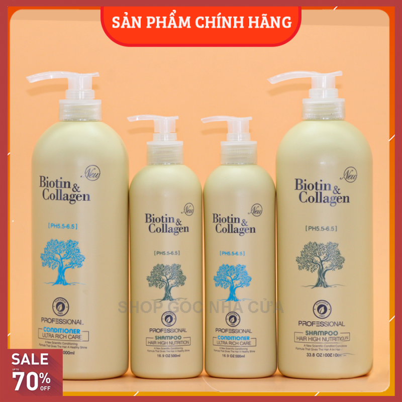 [ SIÊU SALE ] Cặp dầu gội xả Biotin collagen (Dung tích mỗi chai 1000 ml) | Hàng Chính Hãng