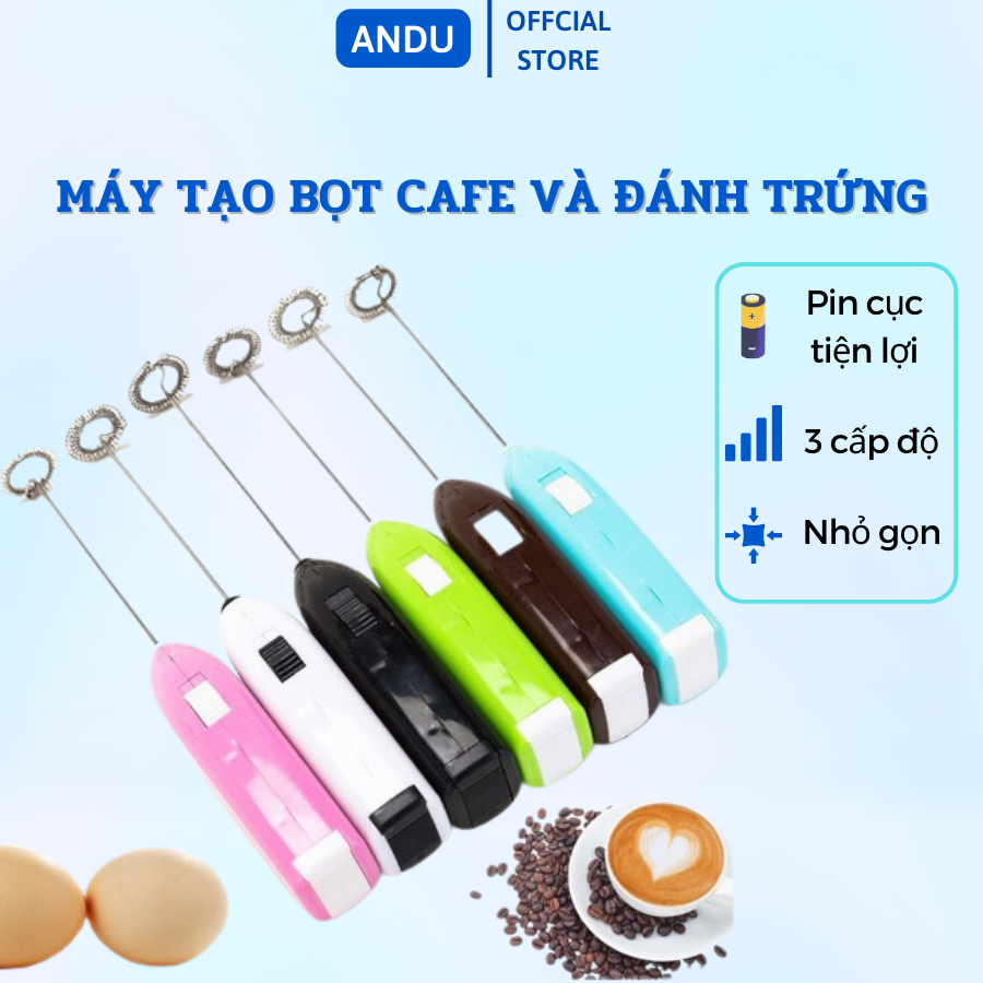 Máy tạo bọt Cafe và đánh Trứng cầm tay tiện dụng Sử Dụng Pin 2A - Cây Đánh Trứng Đánh Kem Cafe Trà Sữa Tự Pha Di Động