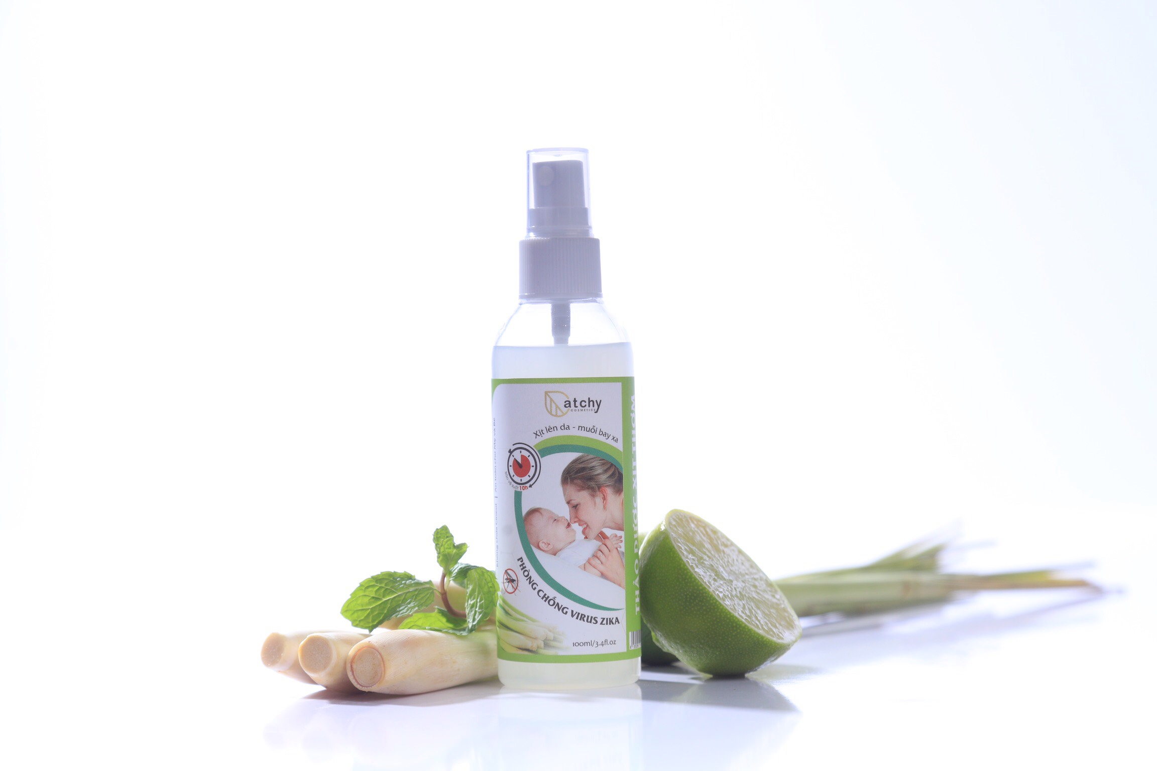 Thảo dược xịt thơm CatChy – Xịt lên da muỗi bay xa An toàn cho mẹ và bé