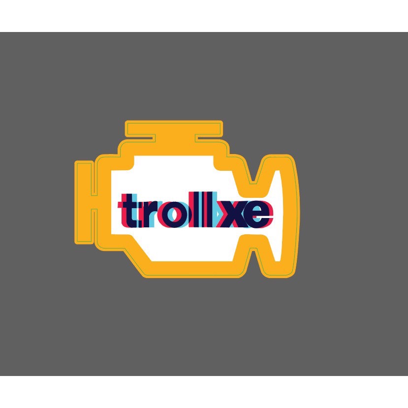 Tem dán logo troll xe hình dán troll xe vui nhộn ( Số lượng : 1 cái )