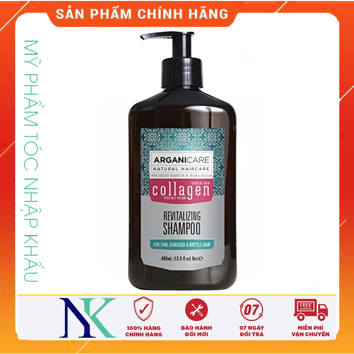 [Hcm]Dầu Gội Dưỡng Tóc Arganicare Collagen 400Ml