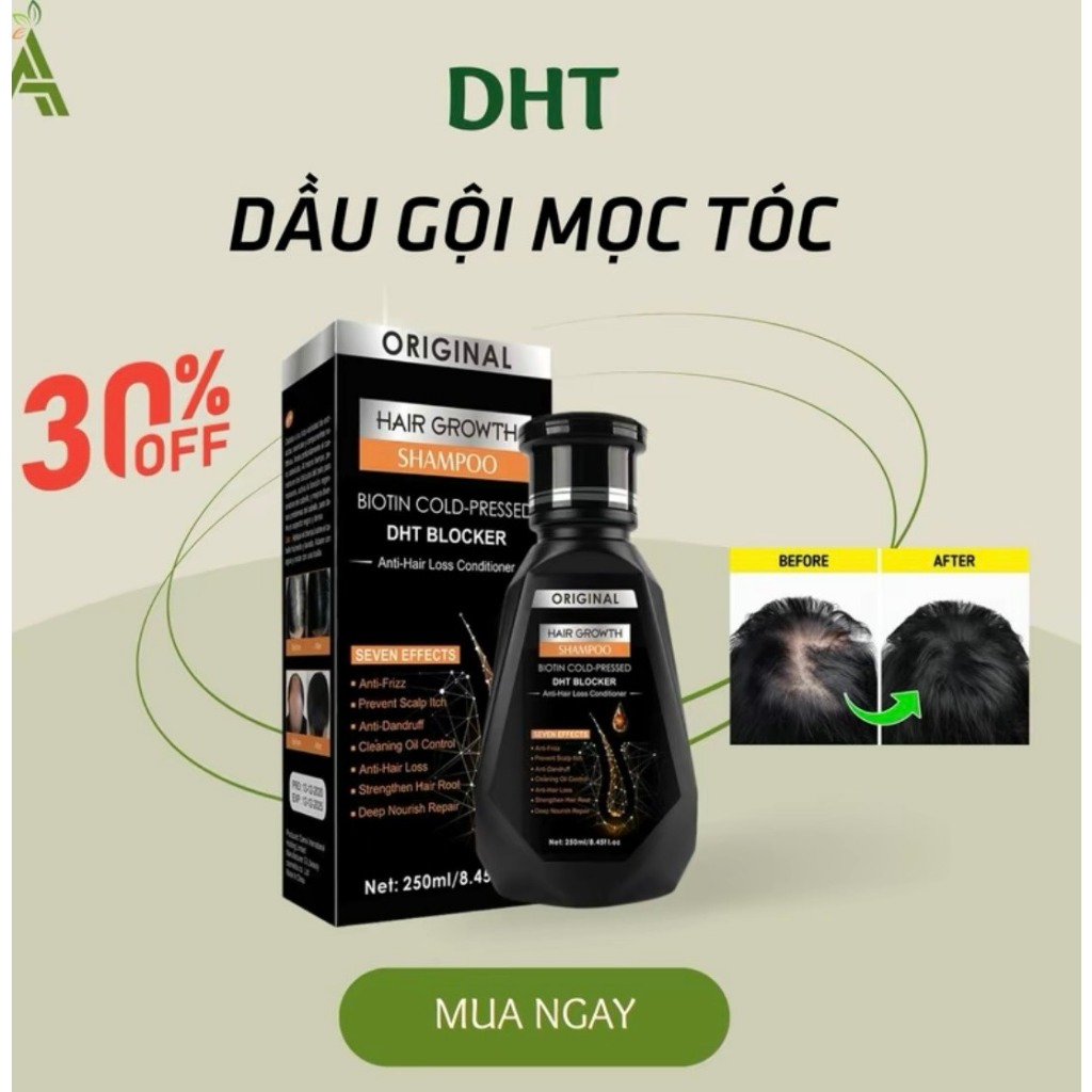 Dầu gội mọc tóc DHT chính hãng - DHT dầu dội thảo dược giảm rụng tócchống gãy rụng cải thiện tóc thư