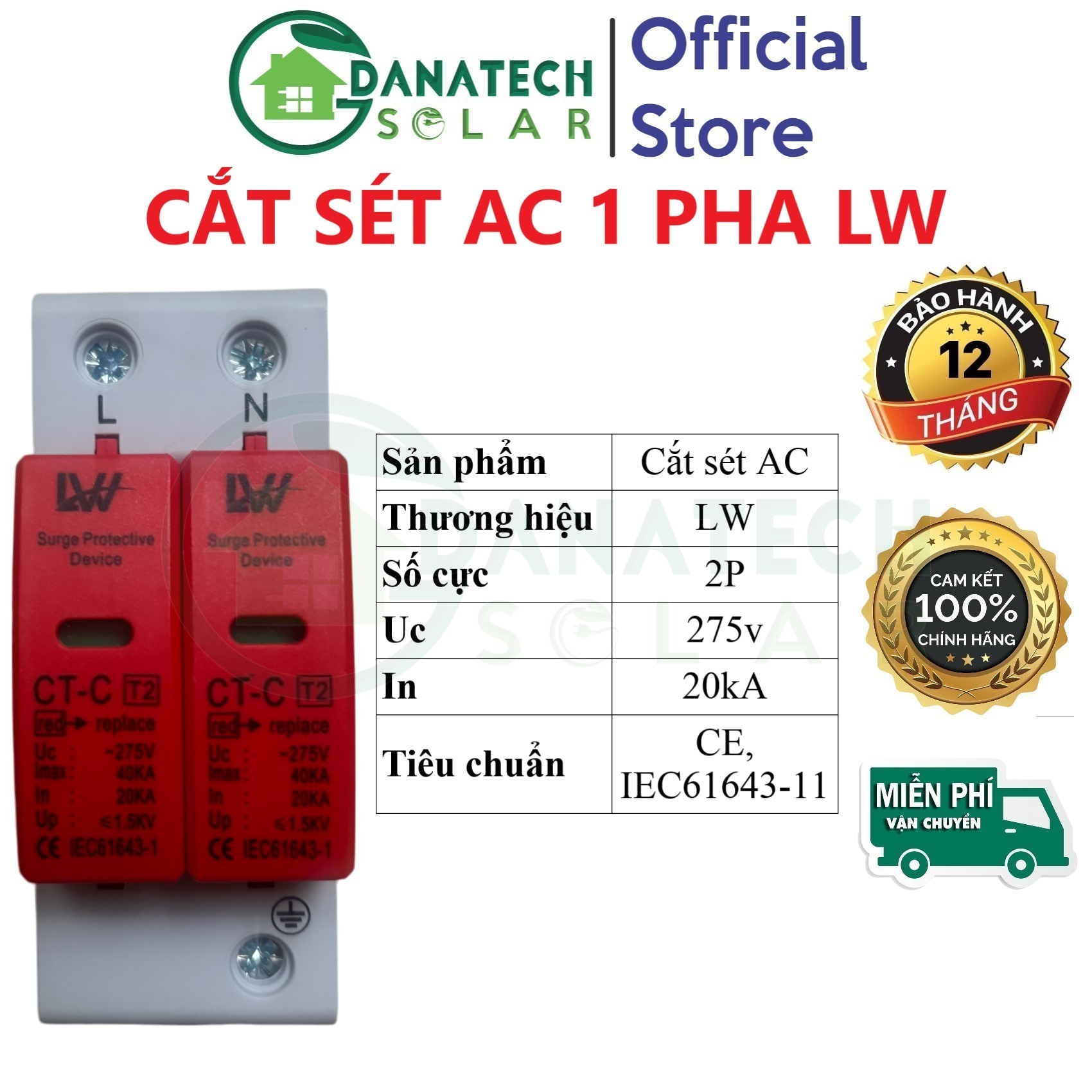 Thiết bị cắt sét lan truyền chính hãng cao cấp LW SUNTREE | AC DC 1 pha 3 pha