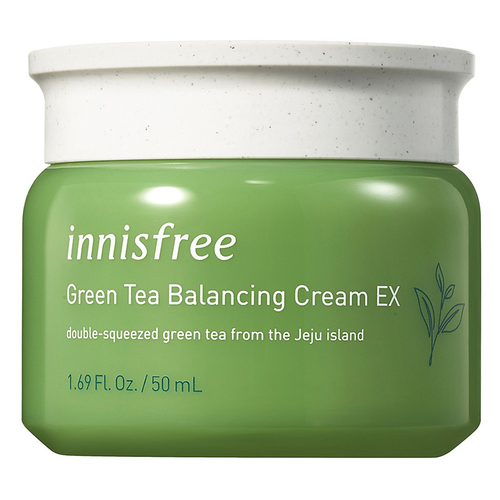 Kem dưỡng ẩm từ trà xanh đảo Jeju Innisfree Green Tea Balancing Cream Ex 50ml cung cấp độ ẩm cho da chống oxi hóa bảo vệ da chống các tác hại từ môi trường xung quanh