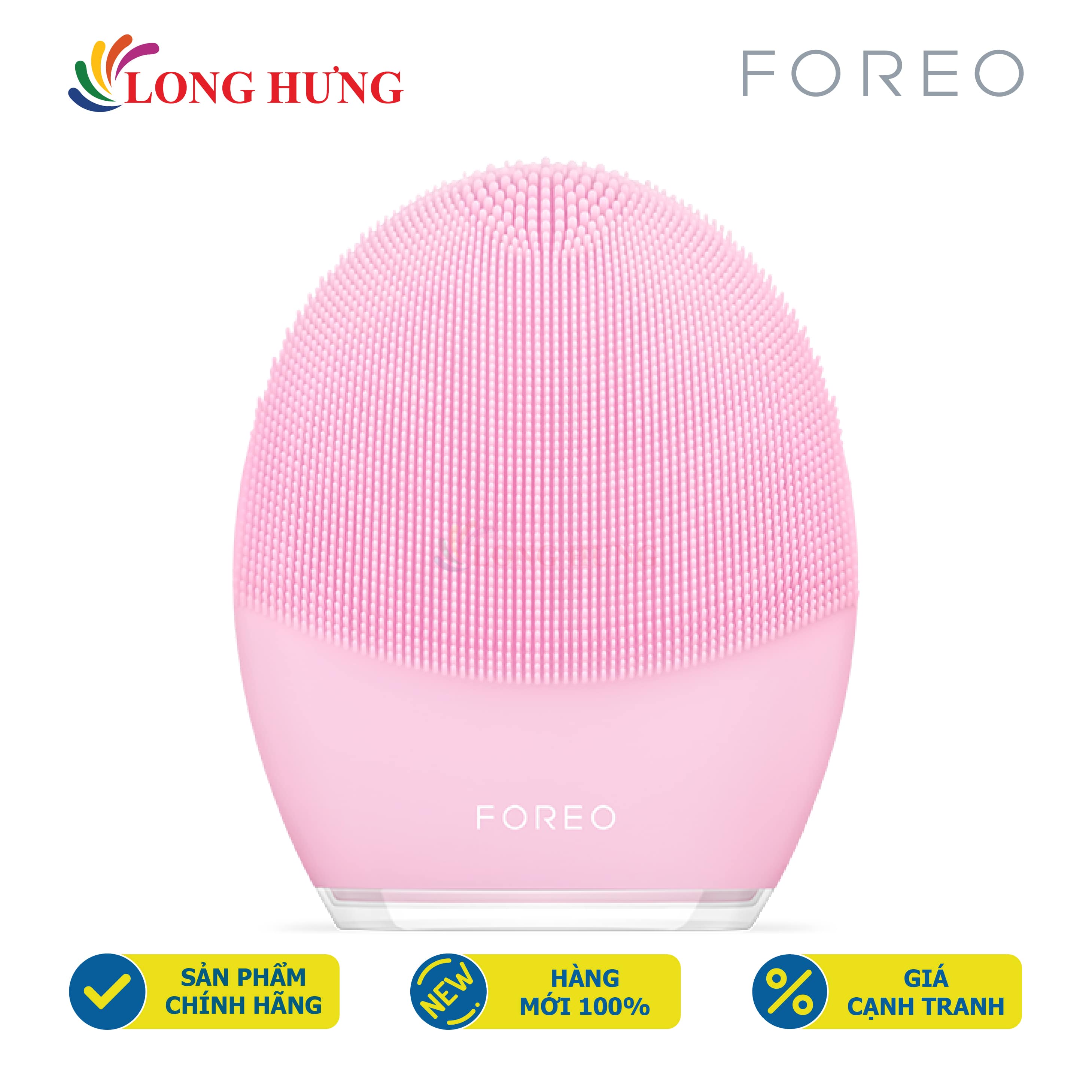 Máy Rửa Mặt Foreo Luna 3 - Hàng Nhập Khẩu - Đầu Silicone Giúp Làm Sạch Hiệu Quả 16 Chế Độ Rung Dễ Dàng Tùy Chỉnh Chống Nước Kết Nối Bluetooth Với Smartphone