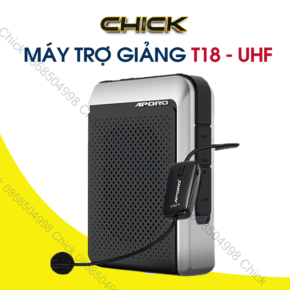 Máy Trợ Giảng APORO T18 Mic Sóng UHF Mic Sóng 2.4G Bluetooth Công Suất 30W Mic Có Dây Míc Không Dây
