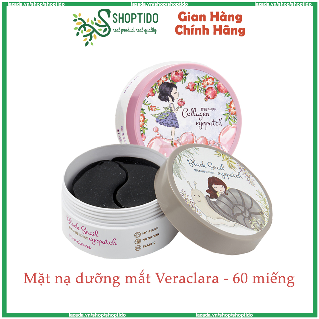 Mặt Nạ Mắt Veraclara Chiết Xuất Thiên Nhiên Cung Cấp Dưỡng Chất Độ Ẩm Và Đàn Hồi Eyepatch 60 Miếng