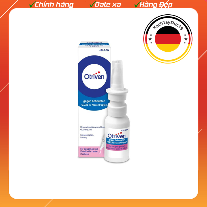Xịt và nhỏ mũi Otriven trẻ em và người lớn nội địa Đức - cải thiện triệu chứng của viêm mũi và giảm