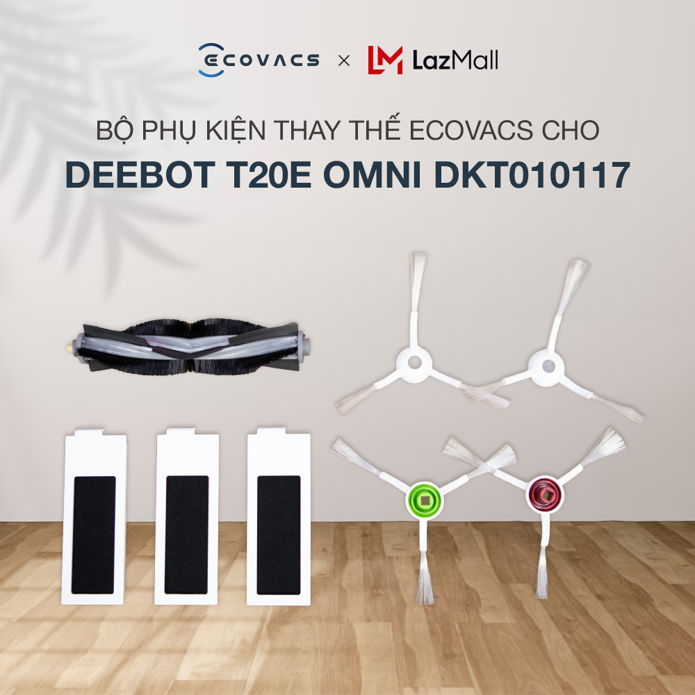 Bộ phụ kiện thay thế Ecovacs cho Deebot T20e OMNI DKT010117 (chổi chính chổi cạnh bộ lọc)