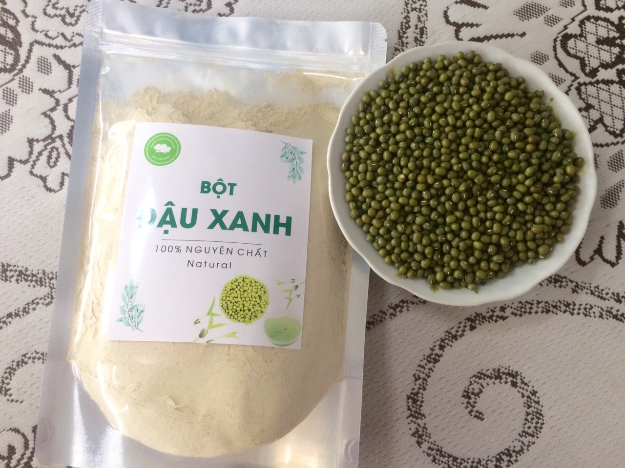 Bột Đậu Xanh Đắp Mặt Xóa Mụn Lên Tone Da Tẩy Tế Bào Chết (250Gram)