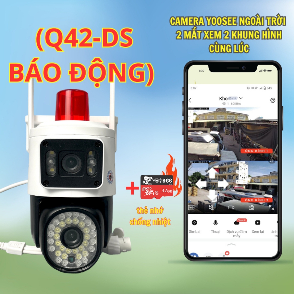 Camera IP Yoosee Q18 5.0MP - Xoay 360 Độ, Ban Đêm Có Màu, Hỗ Trợ Thẻ Nhớ 128GB