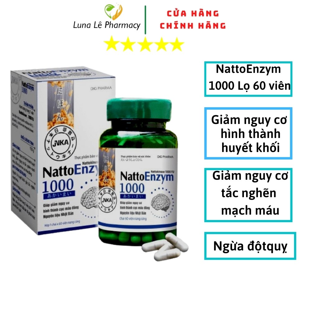 Nattoenzym 1000 Lọ 60 Viên Hỗ Trợ Tan Cục Máu Đông Đột Quỵ