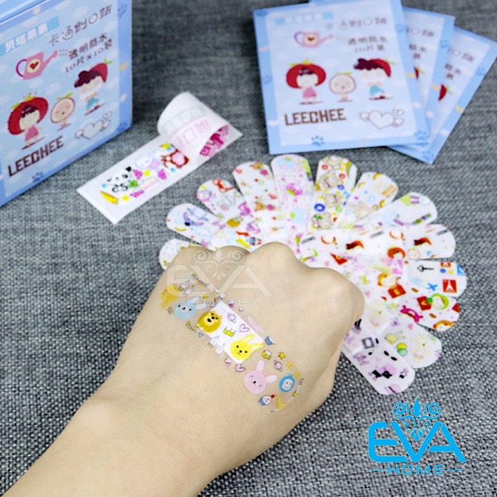 [HCM]Set 10 Miếng Băng Keo Cá Nhân Hoạt Hình Cute Bandages Trong Suốt