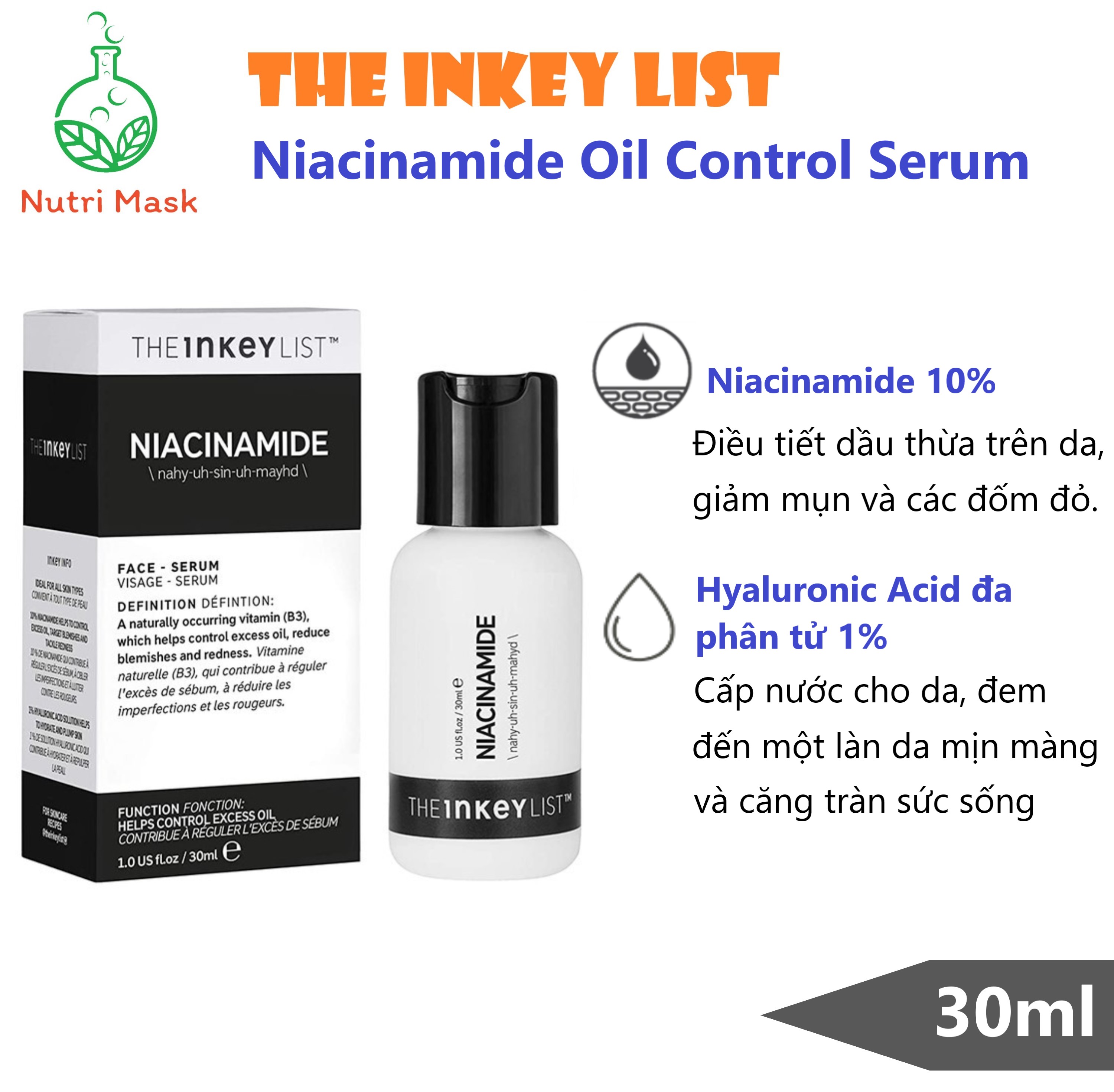 The Inkey List Niacinamide Oil Control Serum - Serum Kiểu Soát Dầu Nhờn Và Giảm Mụn