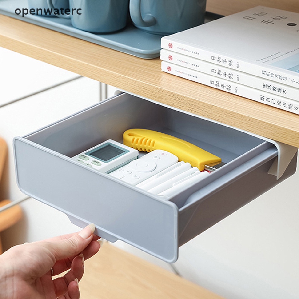 Ngăn Kéo Đựng Đồ Tự Dính Gắn Dưới Bàn Tiện Dụng - Khay Đựng Đồ Đa Năng Gắn Dưới Bàn Dạng Ngăn Kéo Tự Dính Sắp Xếp Gọn Gàng