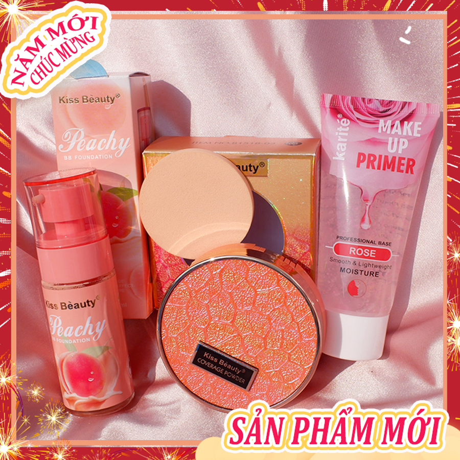 [HCM]【Kiss Belle Shop】 Bộ kem nền dạng lỏng 3 món(Kem cách ly Trong suốt+kem BB+Phấn trang điểm)