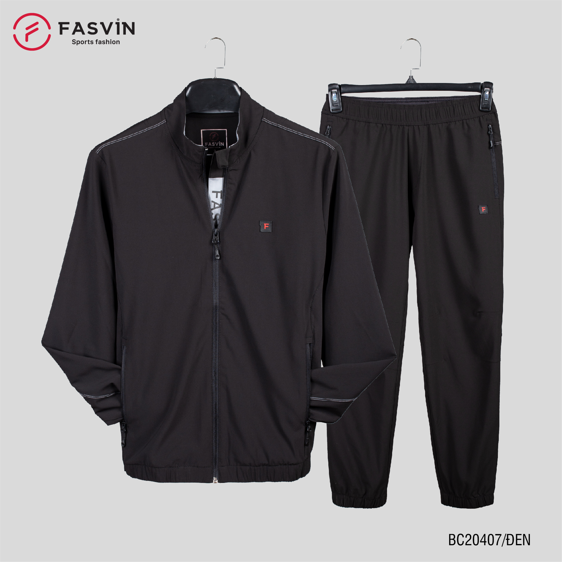 Bộ quần áo thể thao nam Fasvin BC20407.HN vải gió chun 01 lớp mềm nhẹ co dãn