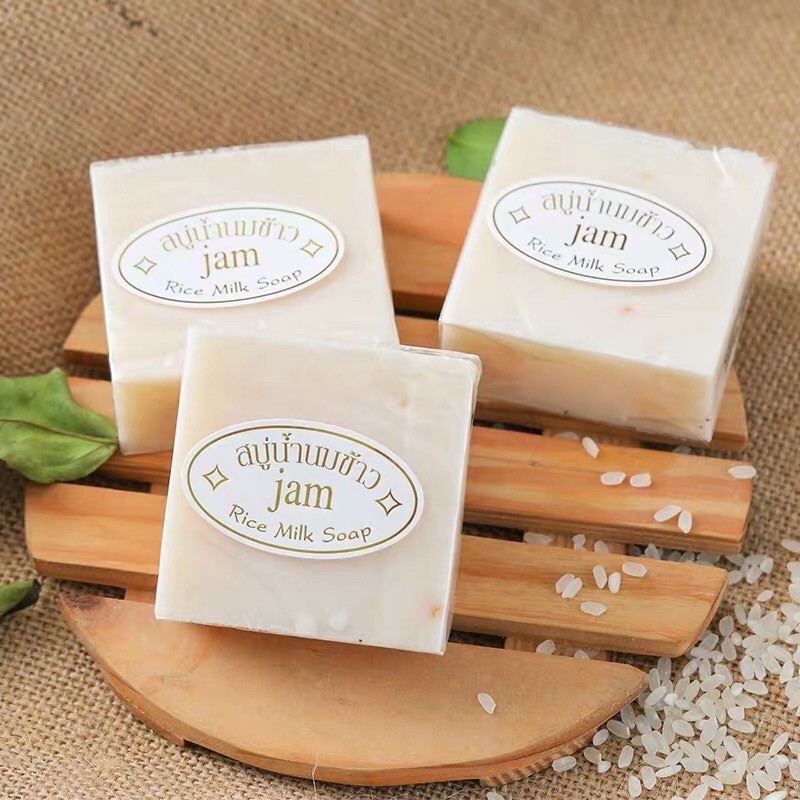 [HCM]XÀ PHÒNG TRẮNG DA CÁM GẠO THÁI LAN RICE MILK SOAP