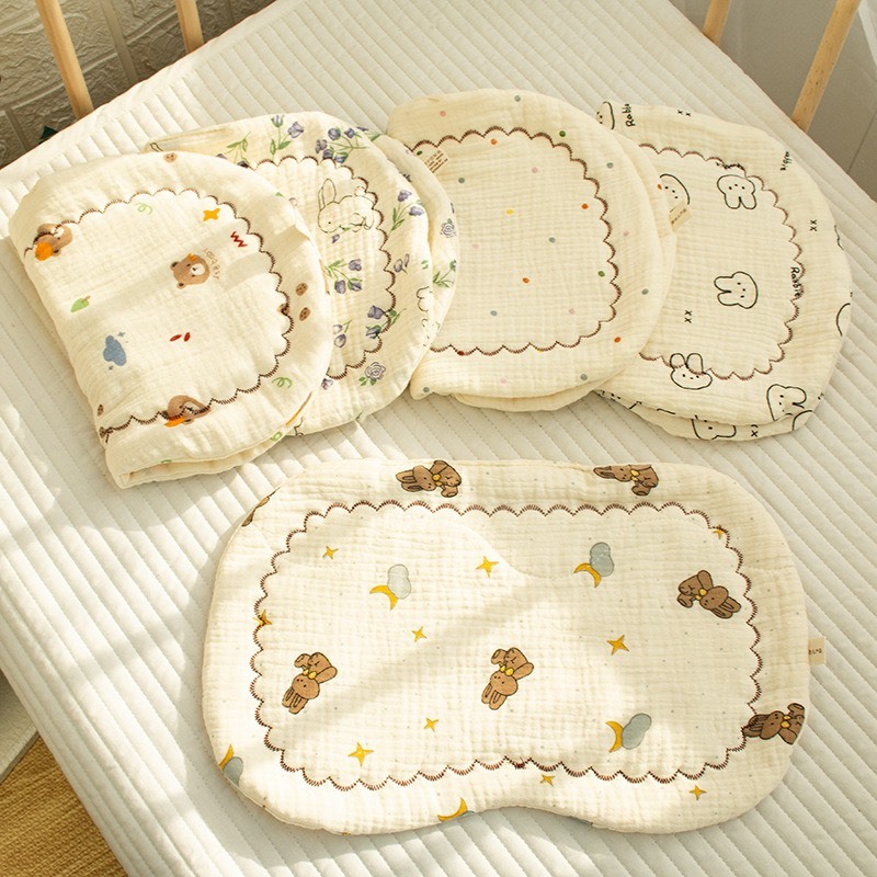 Gối Xô Muslin Trần Bông Quảng Châu Cho Bé ( Gối Mỏng Sơ Sinh đến 6 Tháng )