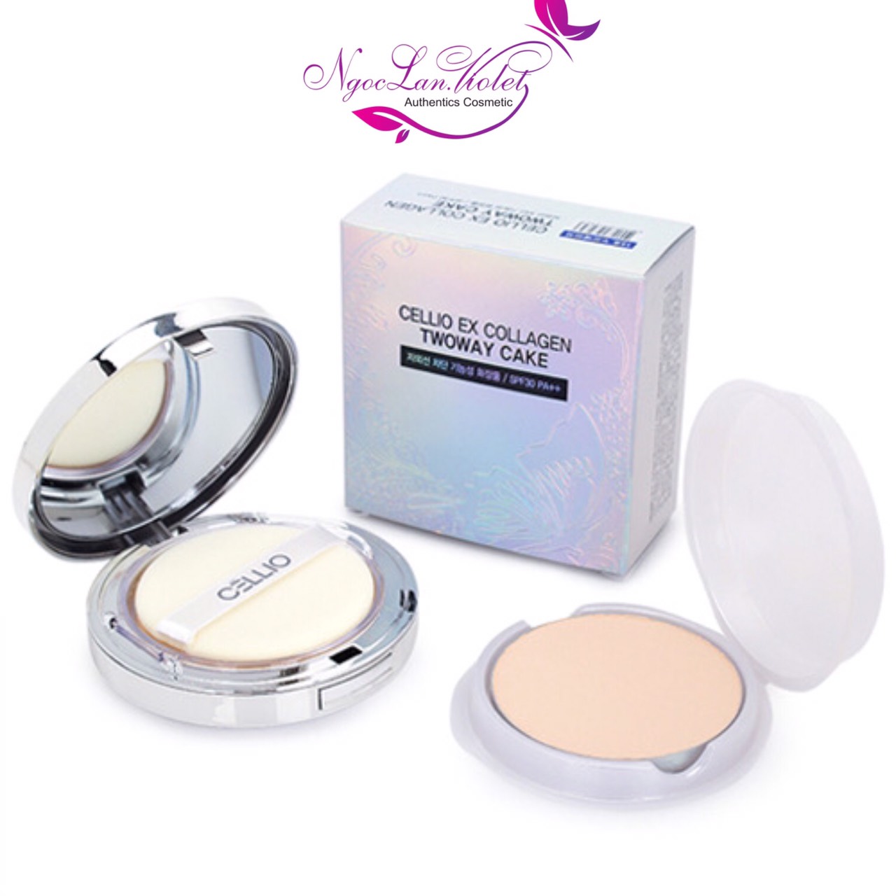 [Chính Hãng] Phấn Phủ Siêu Mịn Chống Nắng Cellio Ex Collagen Twoway Cake Spf 30 – Hàn Quốc - Tặng Kèm 1 Lõi