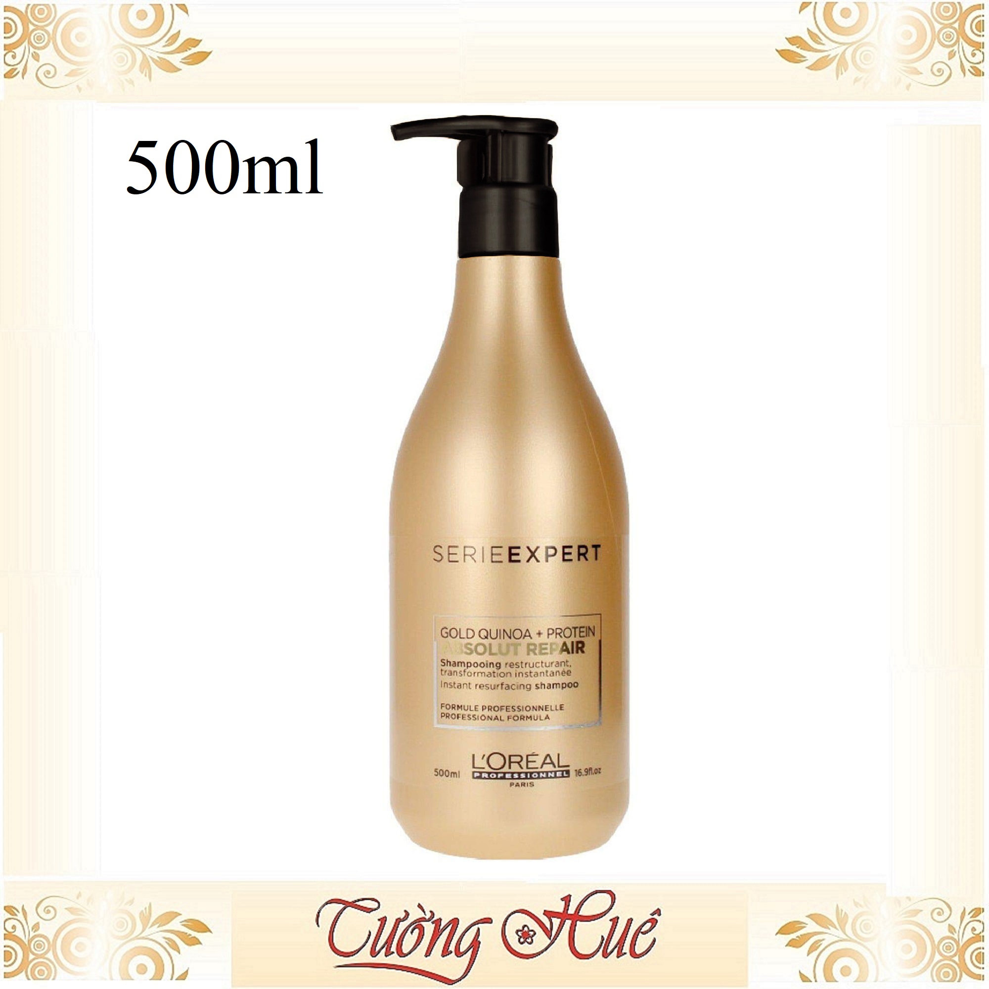 Dầu Gội Chăm Sóc Tóc Hư Tổn Loreal Serie Expert Absolut Repair - Vàng - 500Ml