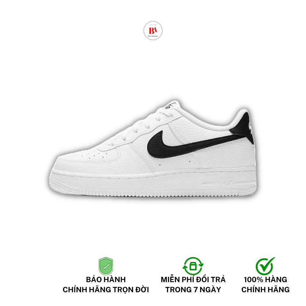 Chính Hãng Giày Thể Thao Nam Nữ Nike Air Force 1 Low Trắng Móc Đen