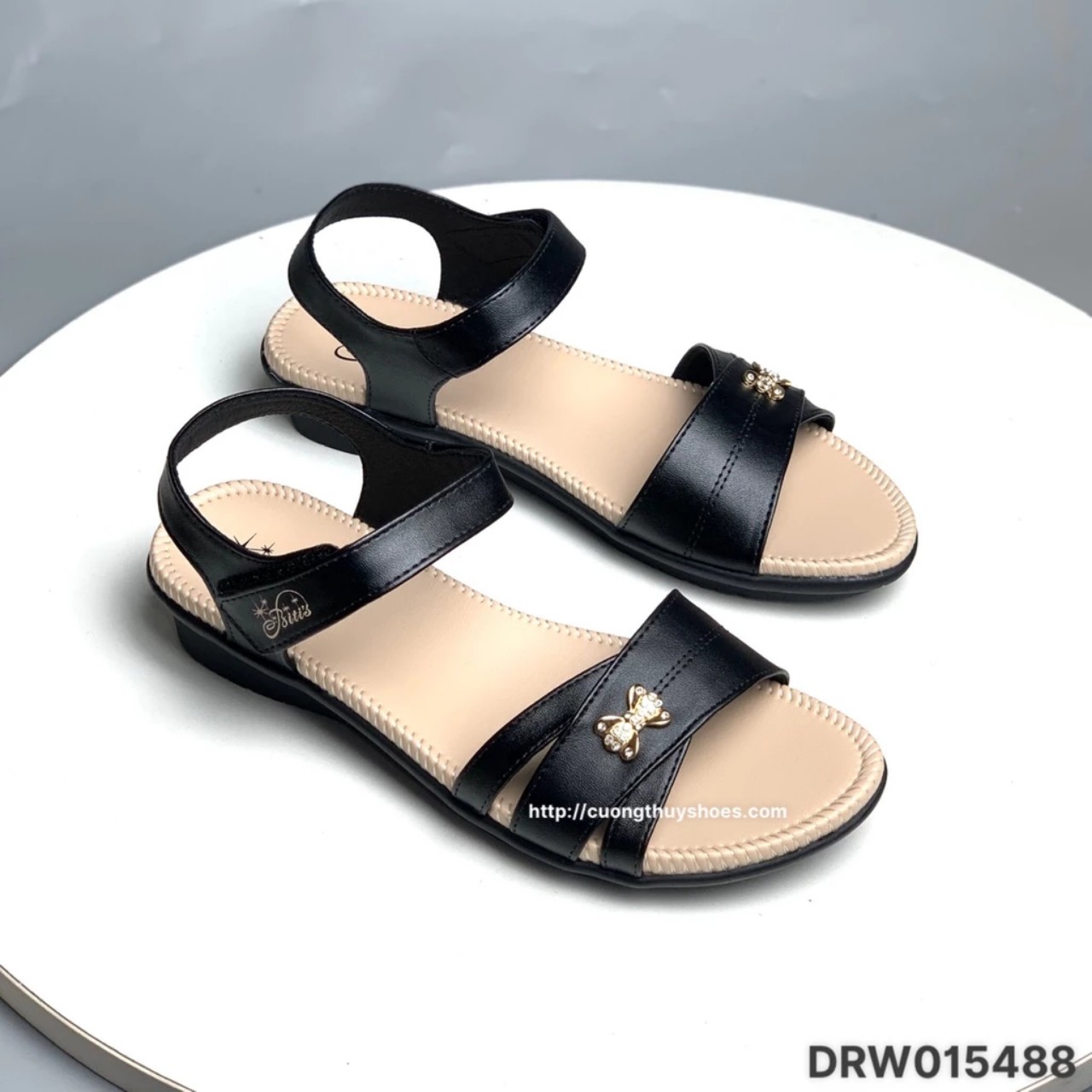 Sandal nữ BITIS - Dép quai hậu học sinh trẻ trung đế bằng quai dán tiện lợi DRW015488